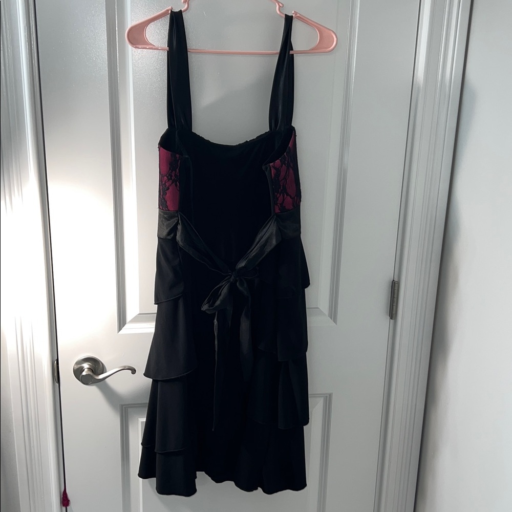 Deb Black and Pink Lace Dress - Picture 3 of 4